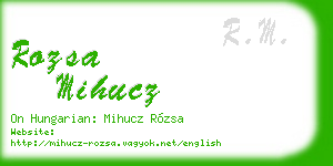 rozsa mihucz business card